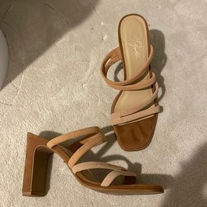 Strappy Tan Heels Size 8